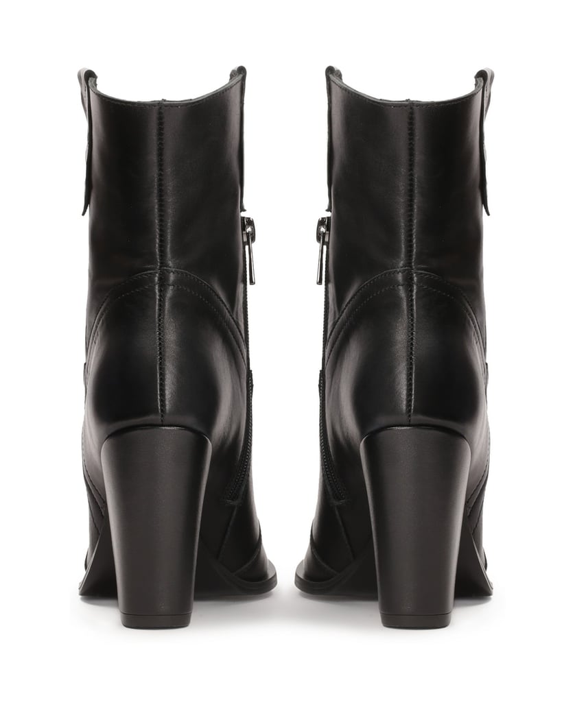 Kazar-Schwarze-Cowboystiefel-aus-Leder-mit-Absatz-schwarz