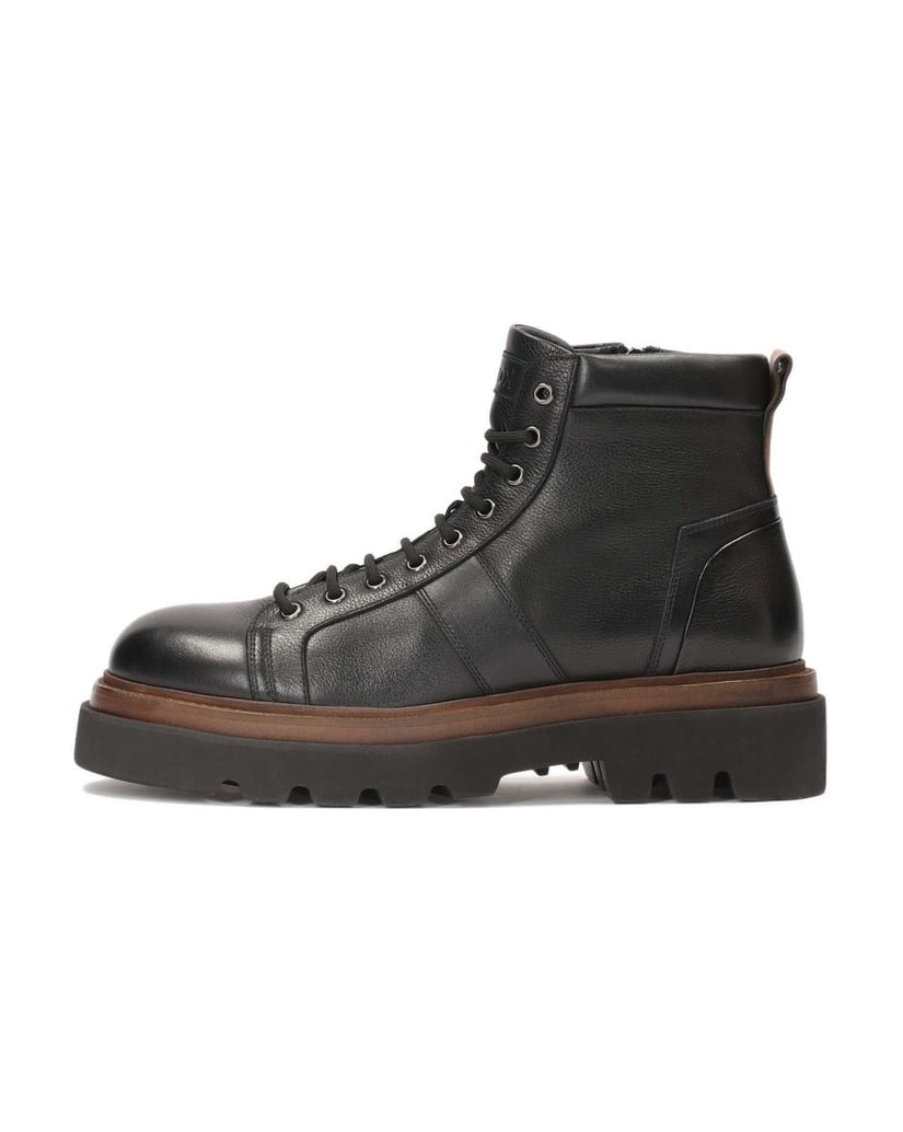 Kazar-Lederstiefel-mit-zweifarbiger-Sohle-schwarz