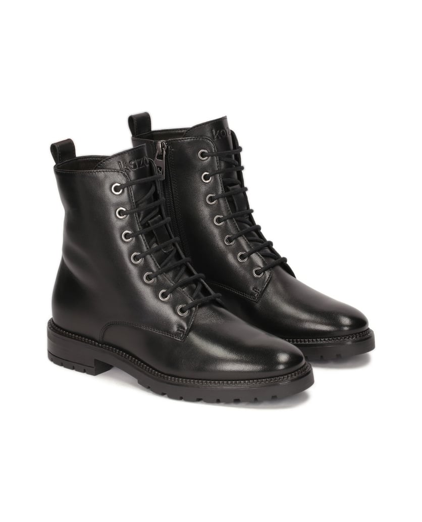 Kazar-Schwarze-Stiefel-mit-Schnürung-und-Reißverschluss-schwarz