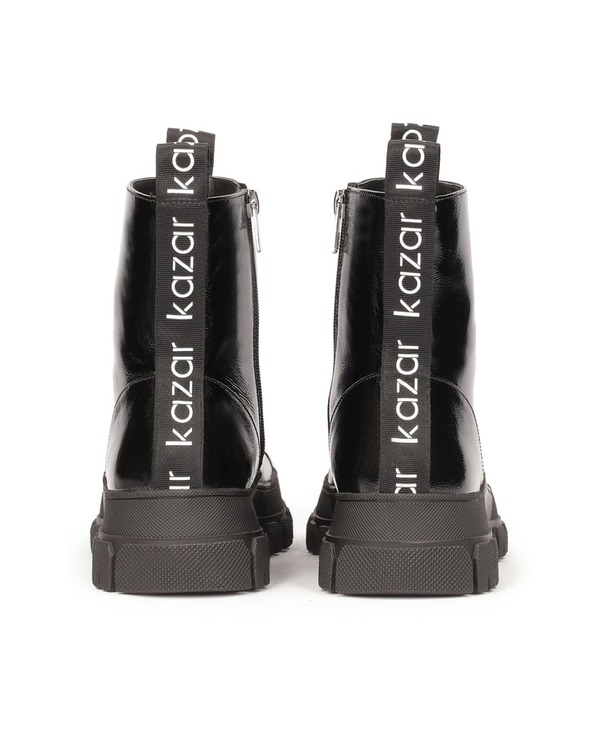 Kazar-Stiefel-aus-Lackleder-mit-Reißverschluss-schwarz