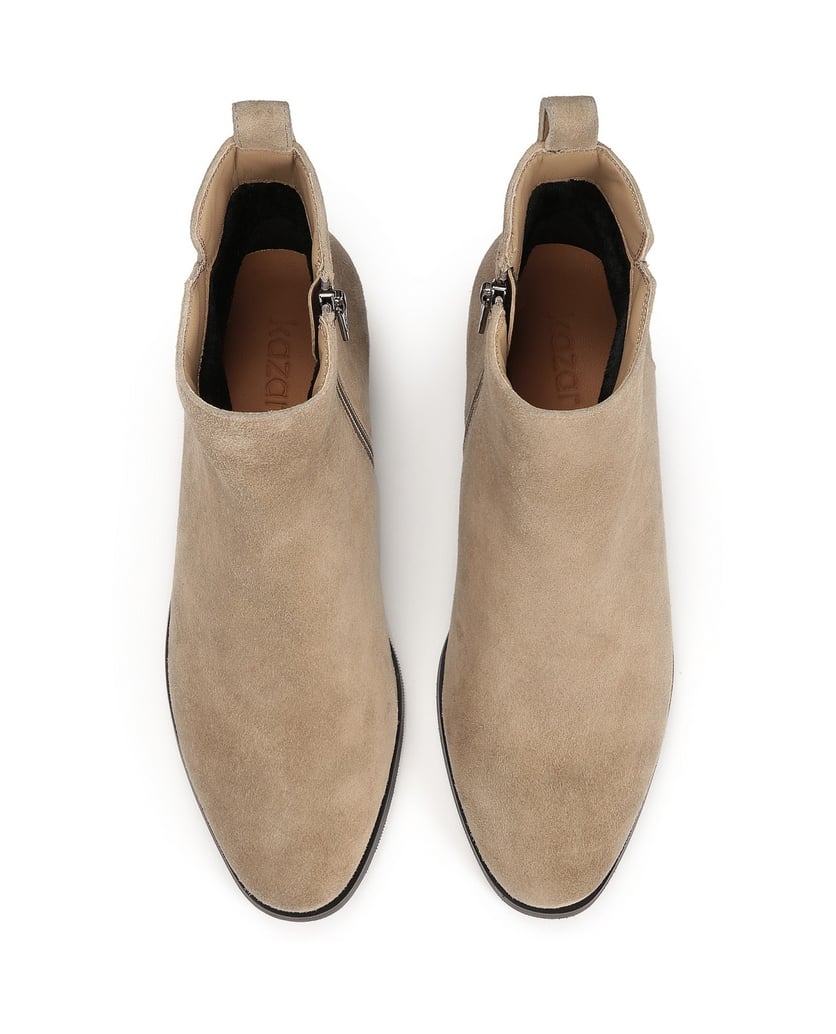 Kazar-Stiefel-mit-flachem-Absatz-aus-Wildleder-beige