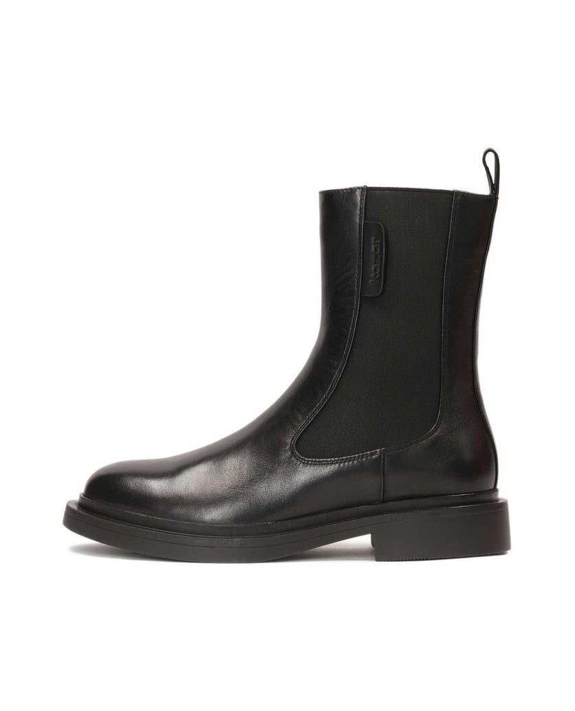 Kazar-Klassischer-Stiefel-auf-flacher-Sohle-mit-Gummieinsätzen-schwarz
