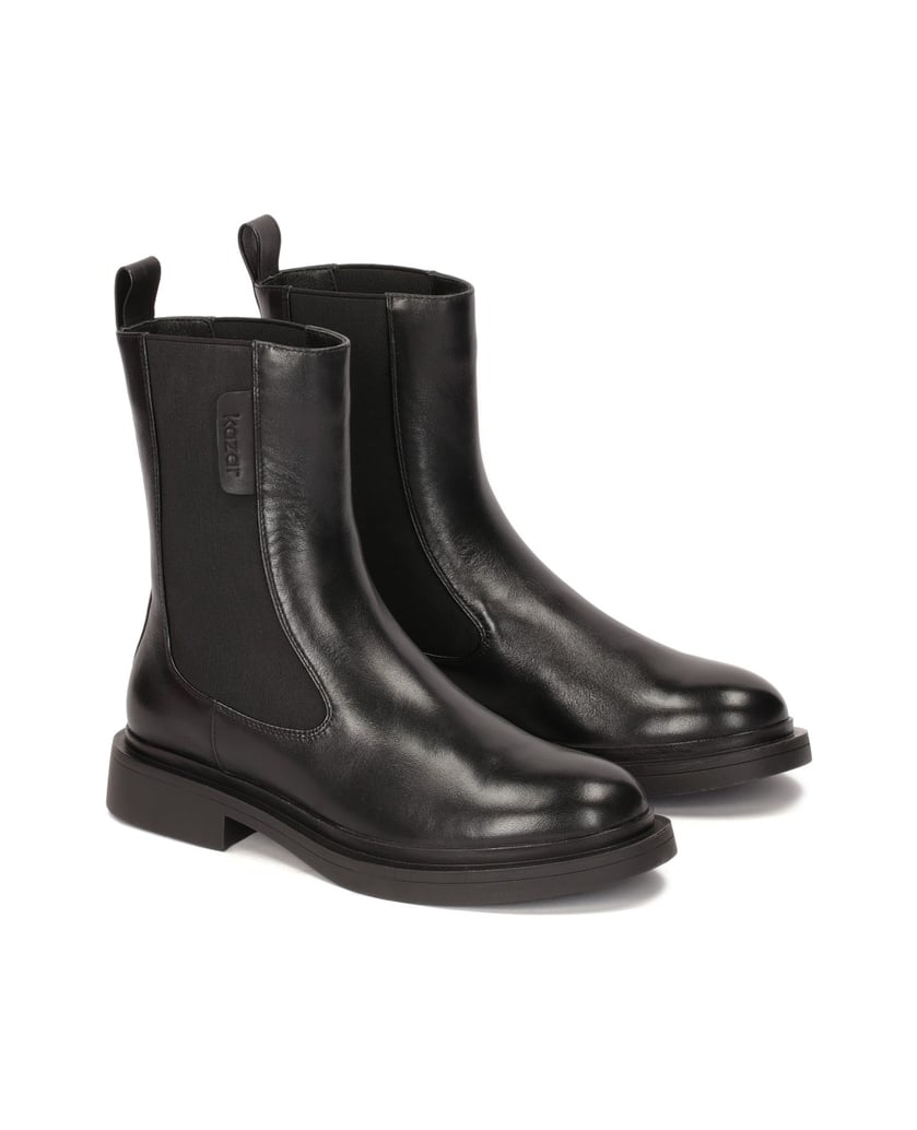 Kazar-Klassischer-Stiefel-auf-flacher-Sohle-mit-Gummieinsätzen-schwarz