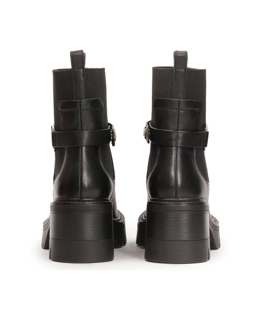 Kazar-Schlupfstiefel-mit-dekorativem,-abnehmbarem-Riemen-schwarz