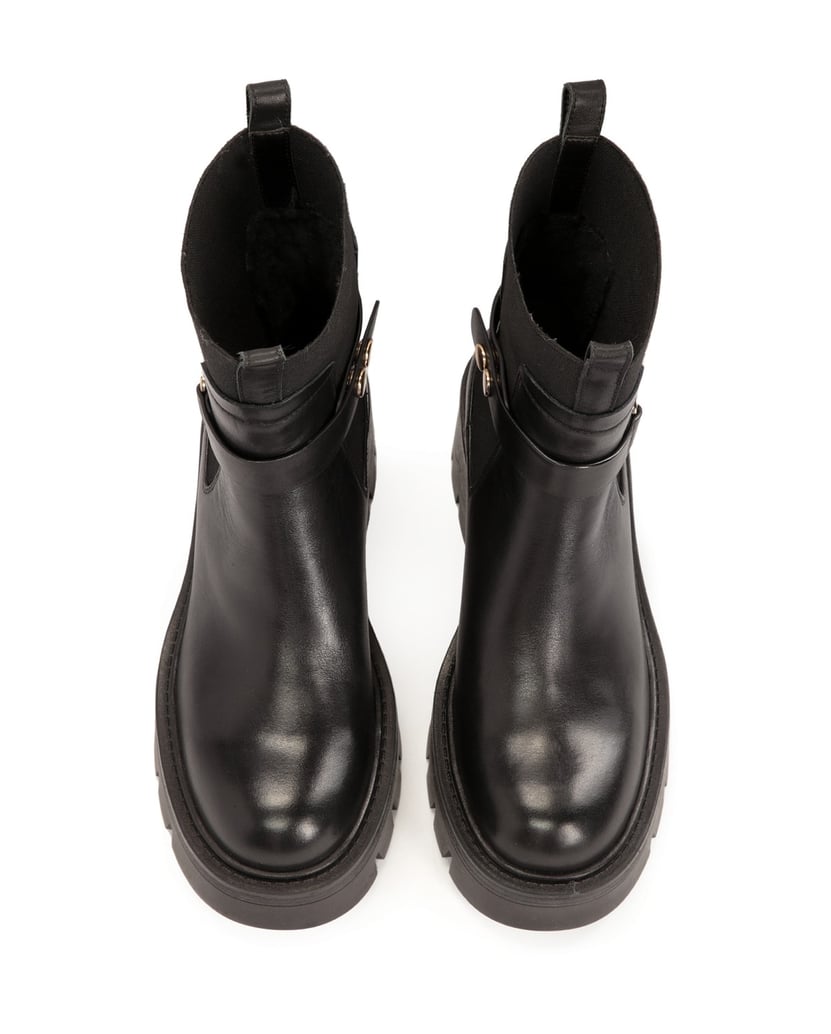 Kazar-Schlupfstiefel-mit-dekorativem,-abnehmbarem-Riemen-schwarz