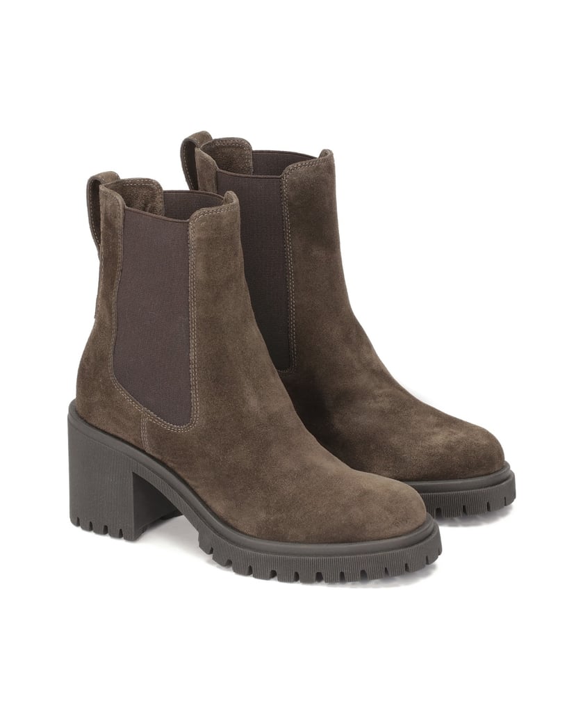 Kazar-Wildlederstiefel-mit-Absatz-und-Gummibändern-braun