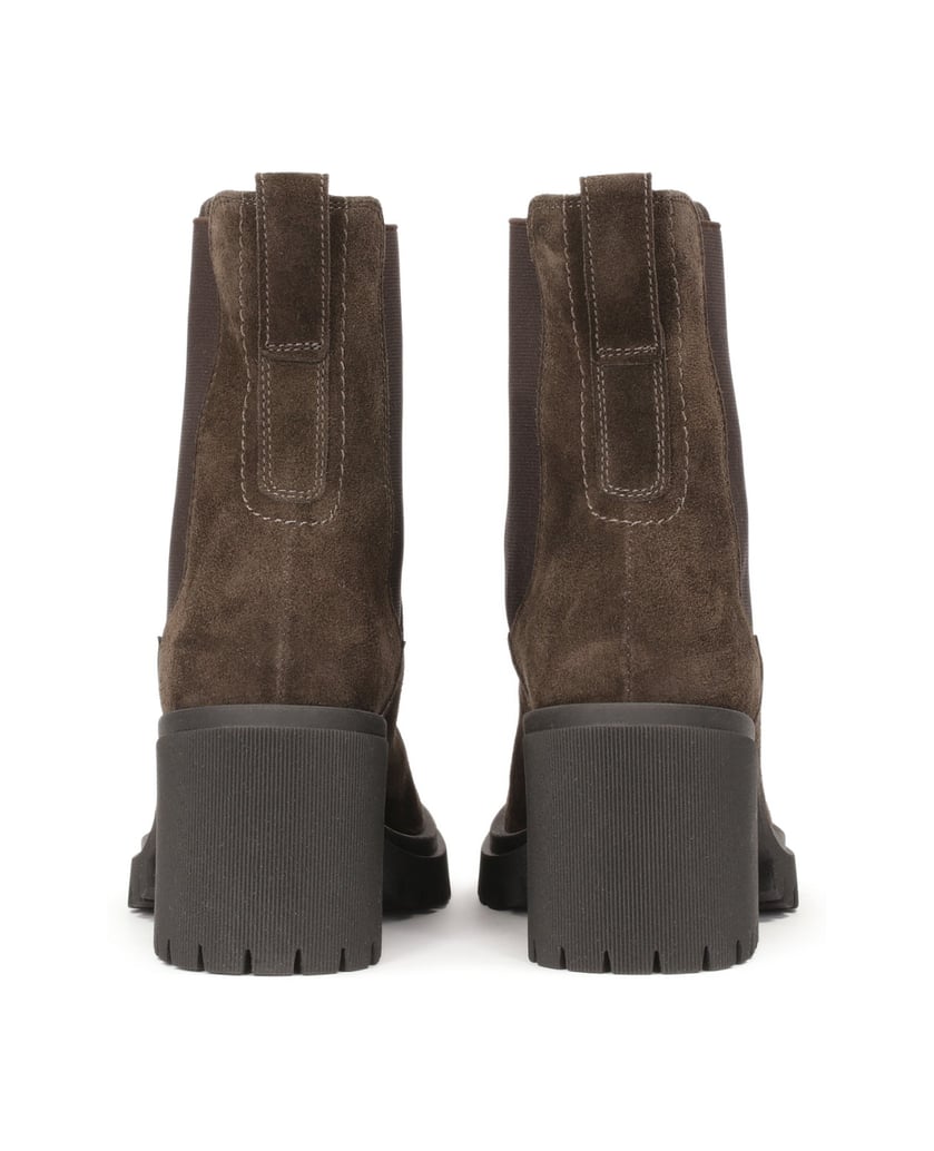 Kazar-Wildlederstiefel-mit-Absatz-und-Gummibändern-braun