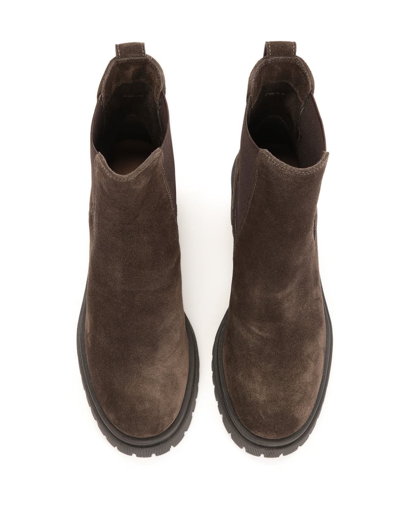 Kazar-Wildlederstiefel-mit-Absatz-und-Gummibändern-braun