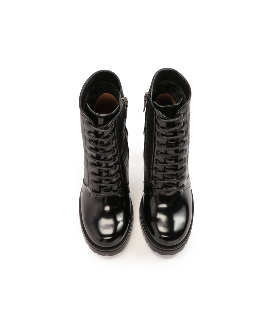 Kazar-Stiefel-mit-Krokodilmuster-schwarz