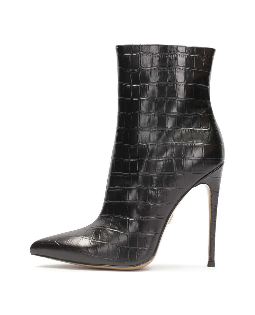 Kazar-Elegante-hohe-Stiletto-Stiefel-mit-Krokodil-Muster-schwarz