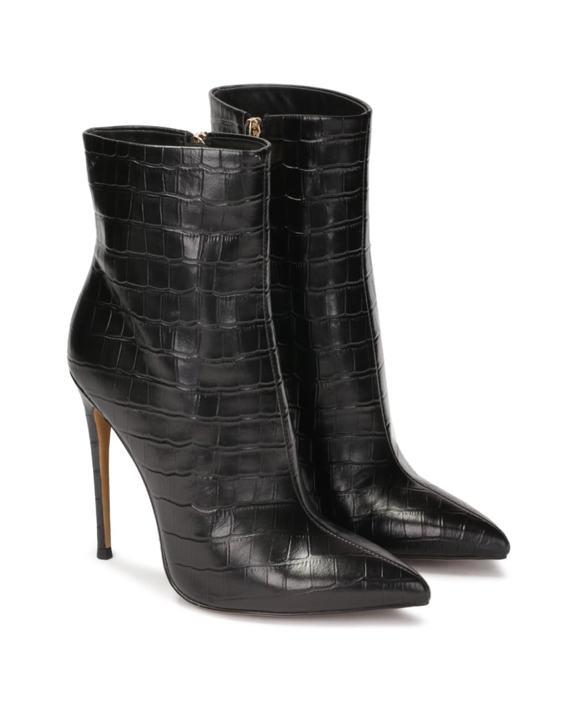 Kazar-Elegante-hohe-Stiletto-Stiefel-mit-Krokodil-Muster-schwarz