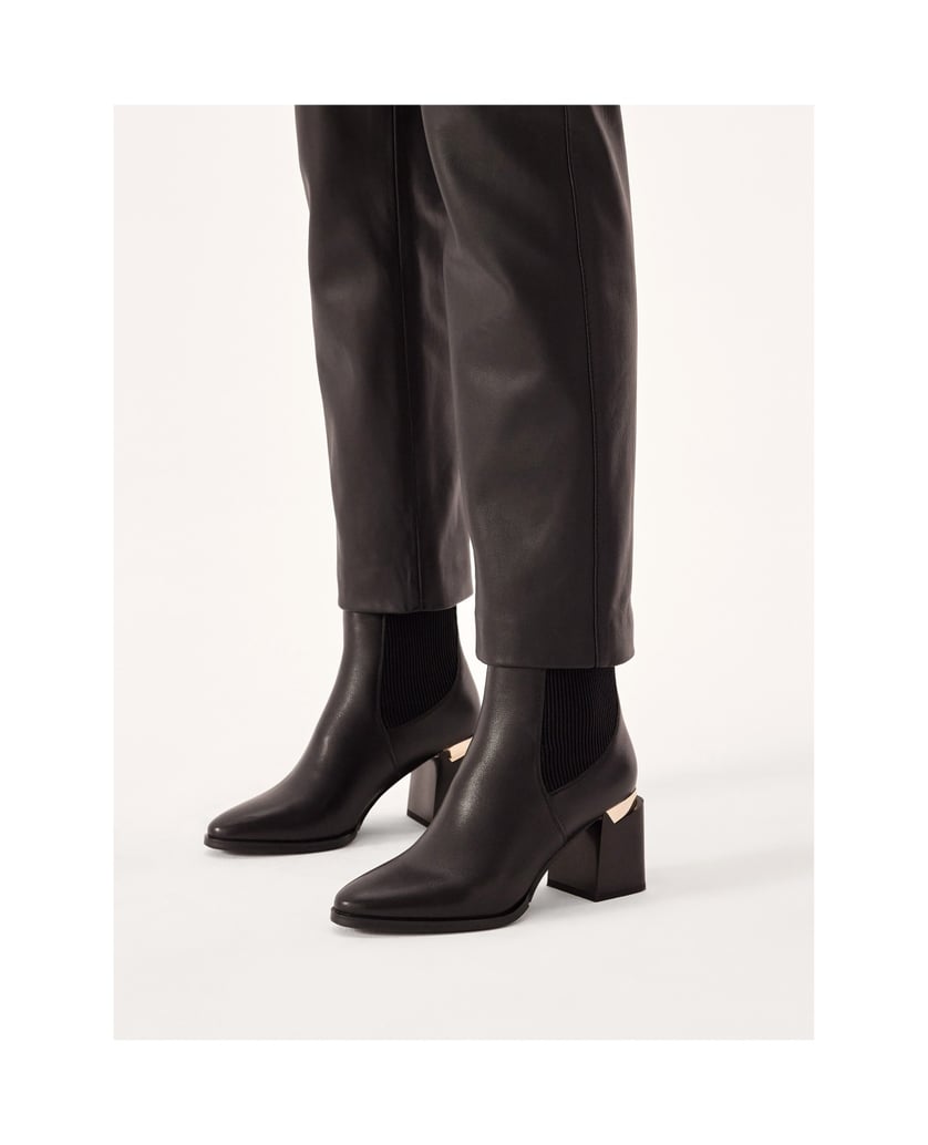 Kazar-Schwarze-Stiefel-mit-breitem,-verziertem-Absatz-schwarz