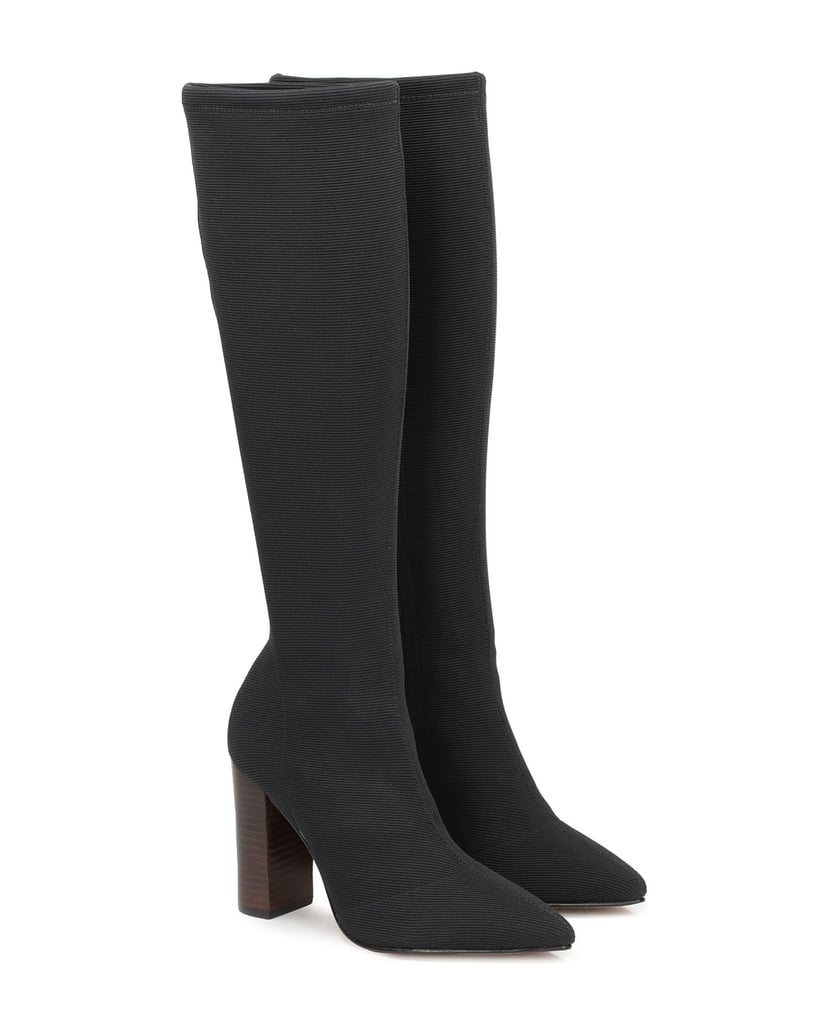 Kazar-Stiefel-aus-Stretchmaterial-mit-braunen-schwarz