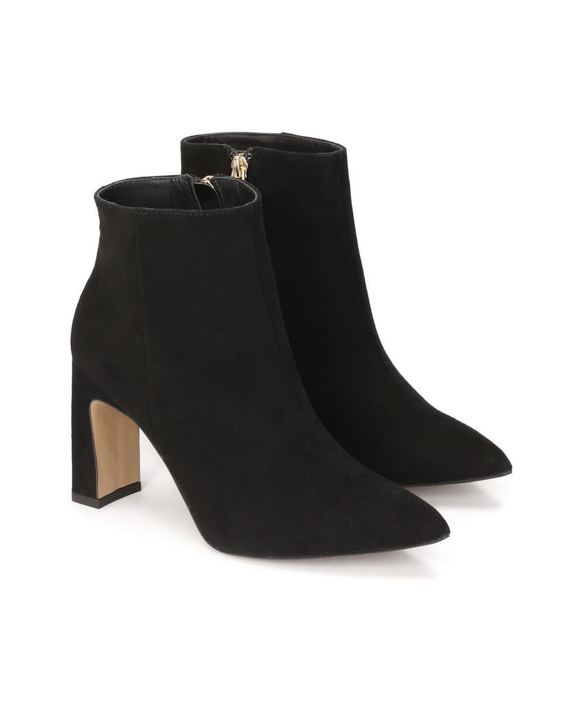 Kazar-Schwarze-spitz-zulaufende-Stiefel-aus-weichem-Wildleder-schwarz