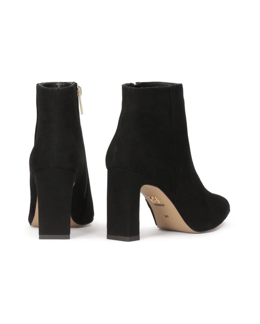 Kazar-Schwarze-spitz-zulaufende-Stiefel-aus-weichem-Wildleder-schwarz