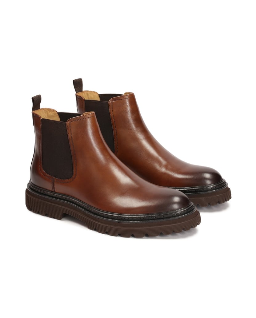 Kazar-Braune-Chelsea-Stiefel-aus-Leder-für-Männer-braun