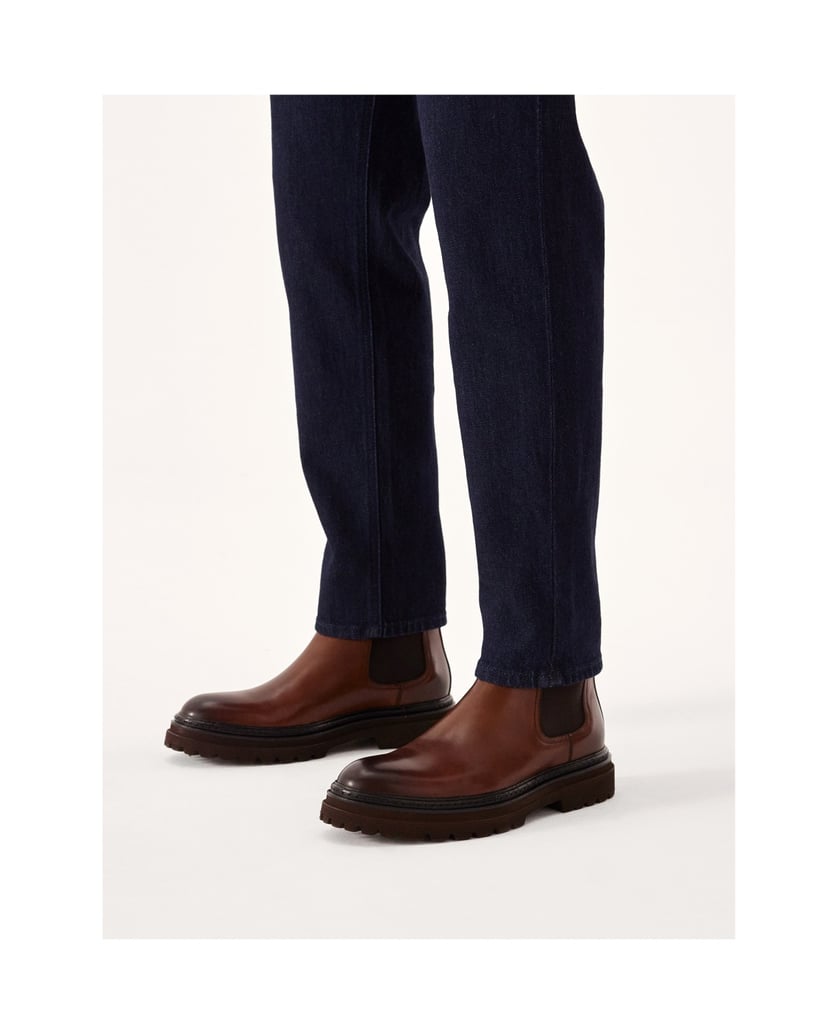 Kazar-Braune-Chelsea-Stiefel-aus-Leder-für-Männer-braun