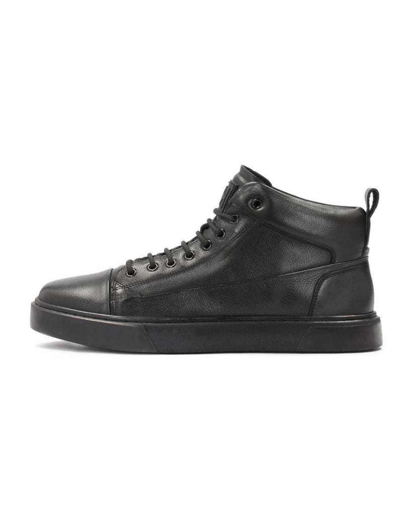 Kazar-Herrensneaker-aus-Leder-in-trendiger-Ausführung-schwarz