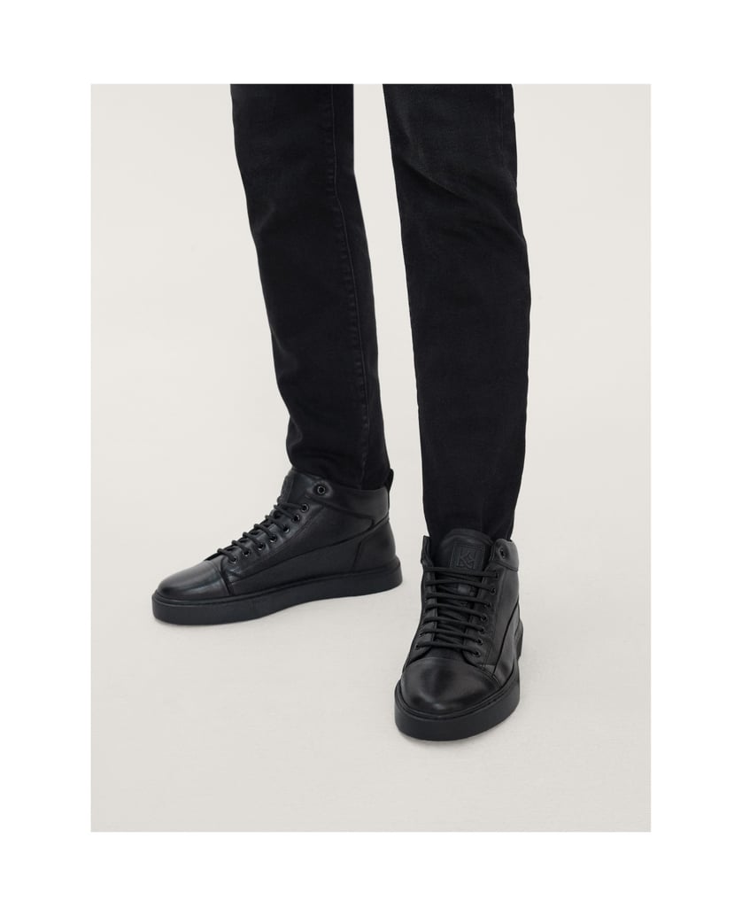 Kazar-Herrensneaker-aus-Leder-in-trendiger-Ausführung-schwarz
