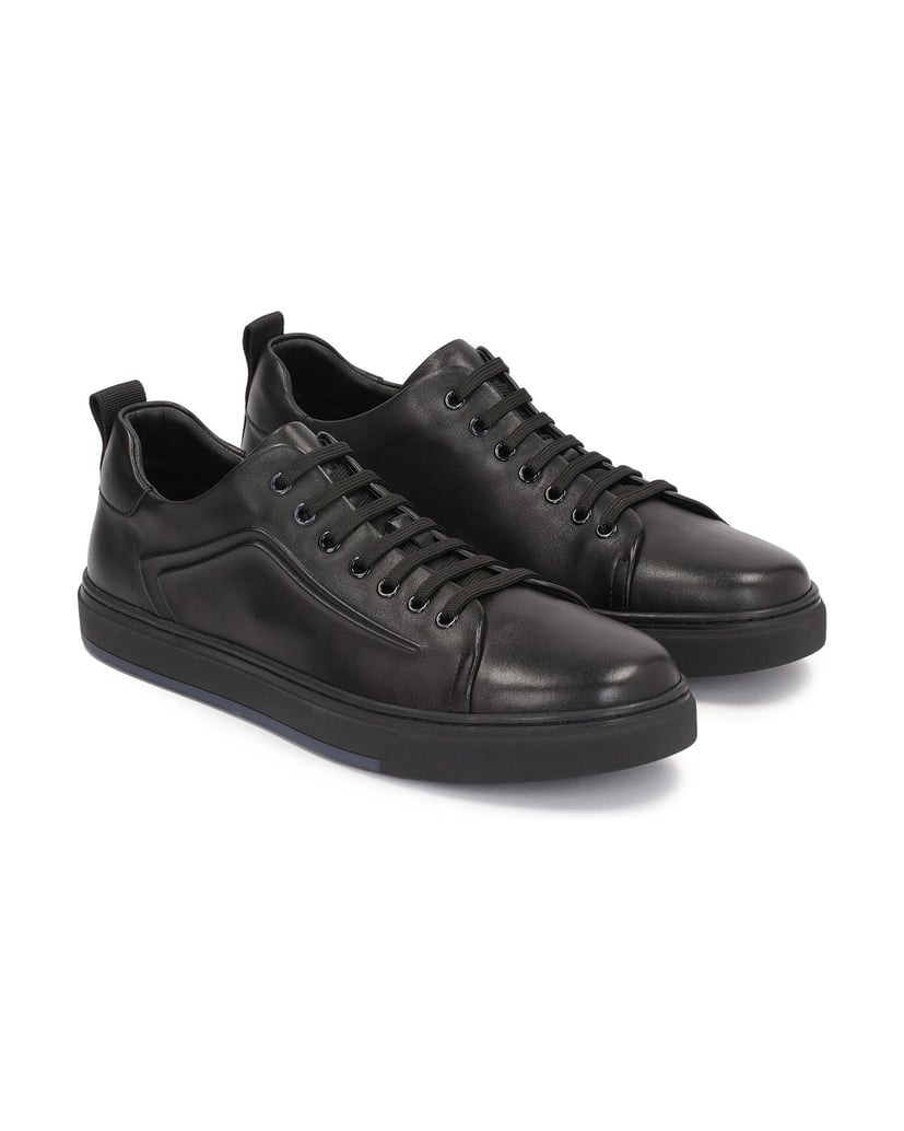 Kazar-Schwarze-Turnschuhe-für-Männer-mit-vorstehendem,-geprägtem-Muster-schwarz