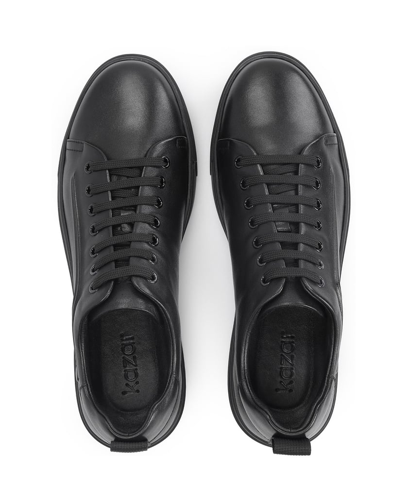 Kazar-Schwarze-Turnschuhe-für-Männer-mit-vorstehendem,-geprägtem-Muster-schwarz