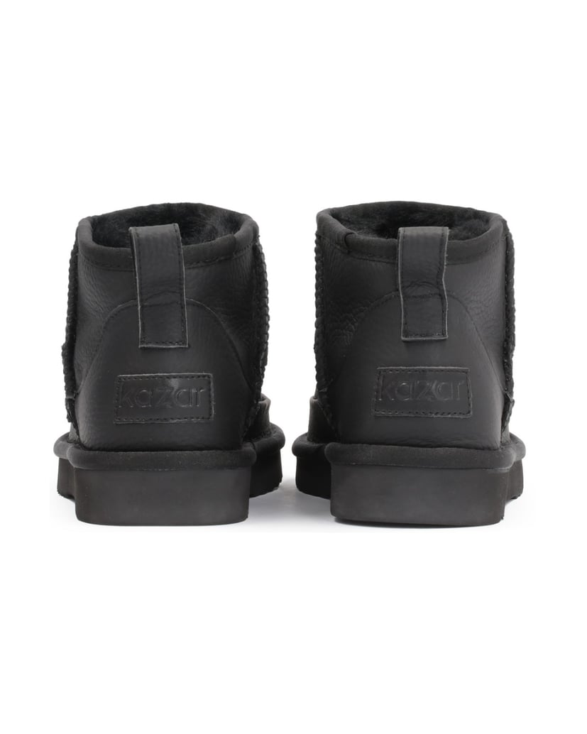 Kazar-Schwarze-isolierte-Damen-Schneestiefel-aus-Leder-schwarz