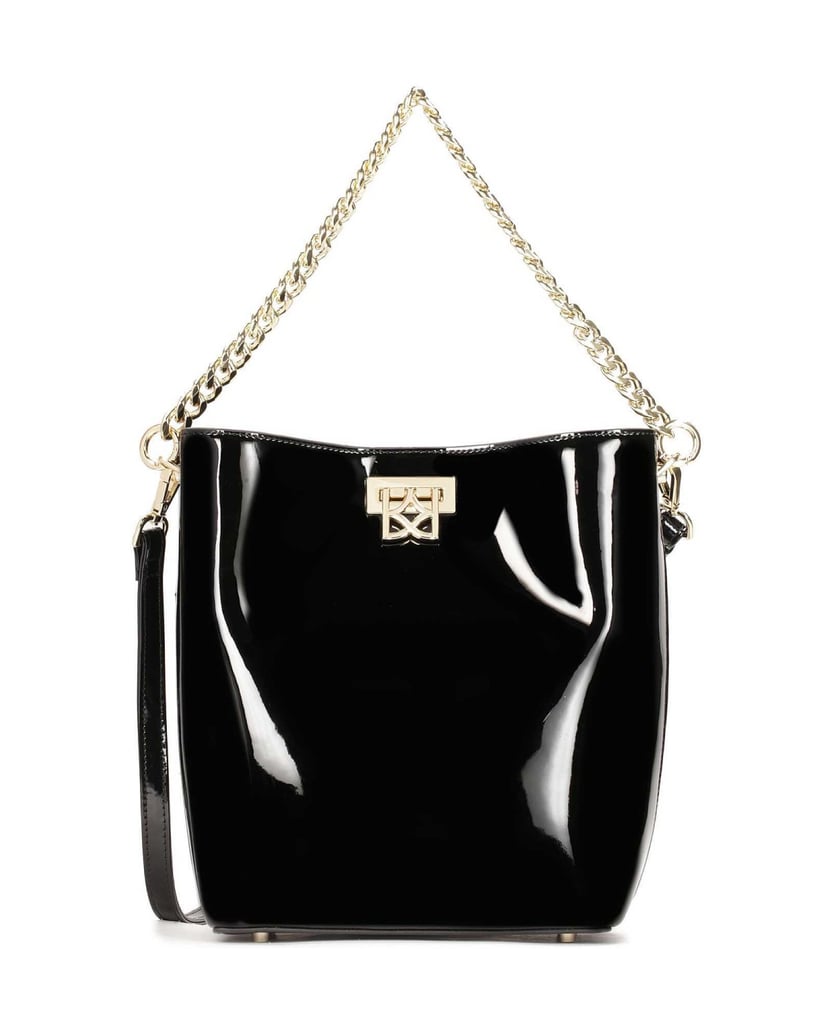 Kazar-Lackierte-Handtasche-mit-Kette-und-Klapp