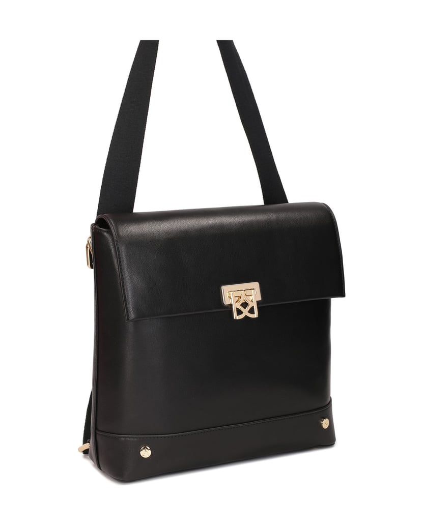 Kazar-Leder-2-in-1-Crossbody-Handtasche-und-Rucksack-schwarz