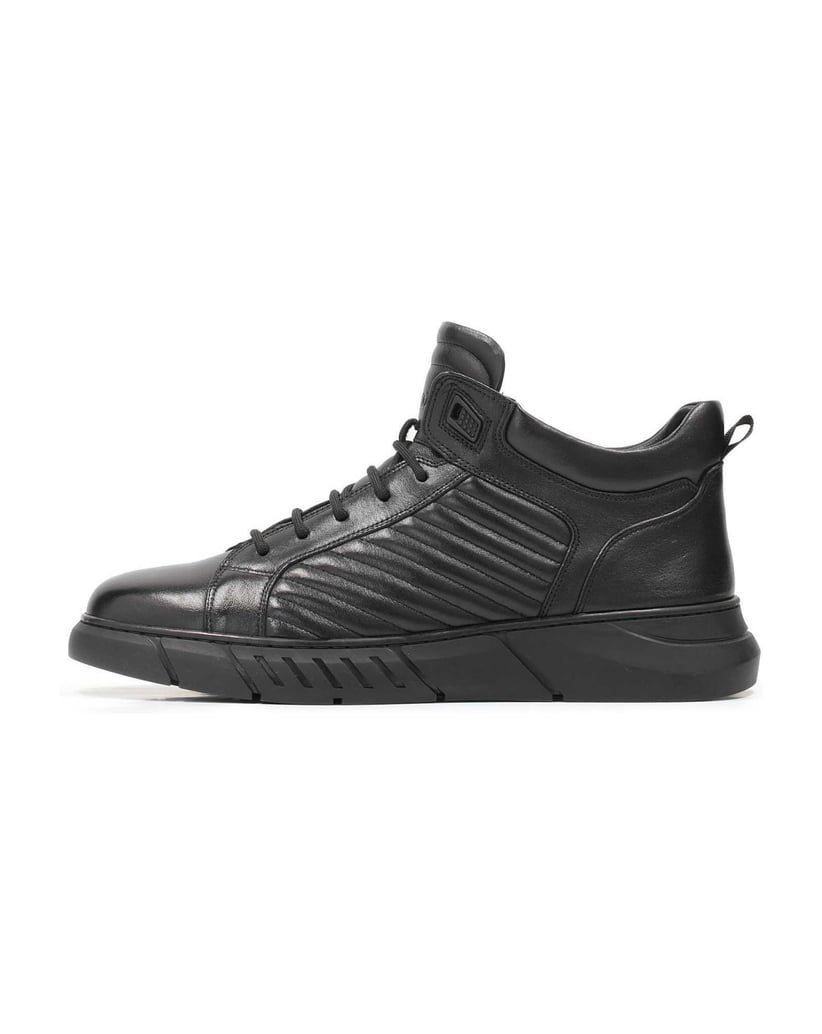 Kazar-Herren-Schnürsneaker-mit-Steppung-schwarz
