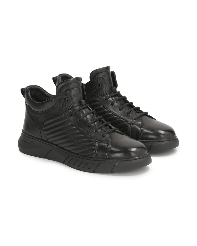 Kazar-Herren-Schnürsneaker-mit-Steppung-schwarz