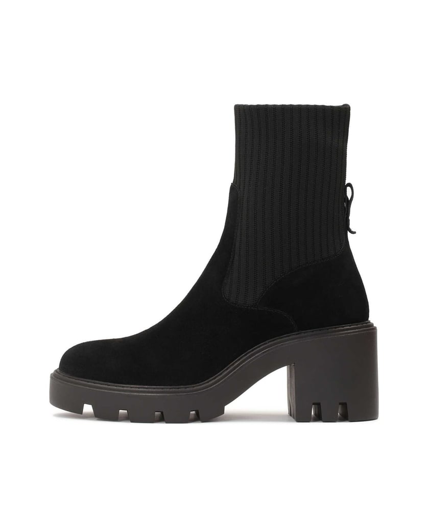 Kazar-Schwarze-Wildlederstiefel-mit-Schaft-aus-Socken-schwarz