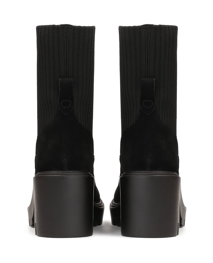 Kazar-Schwarze-Wildlederstiefel-mit-Schaft-aus-Socken-schwarz