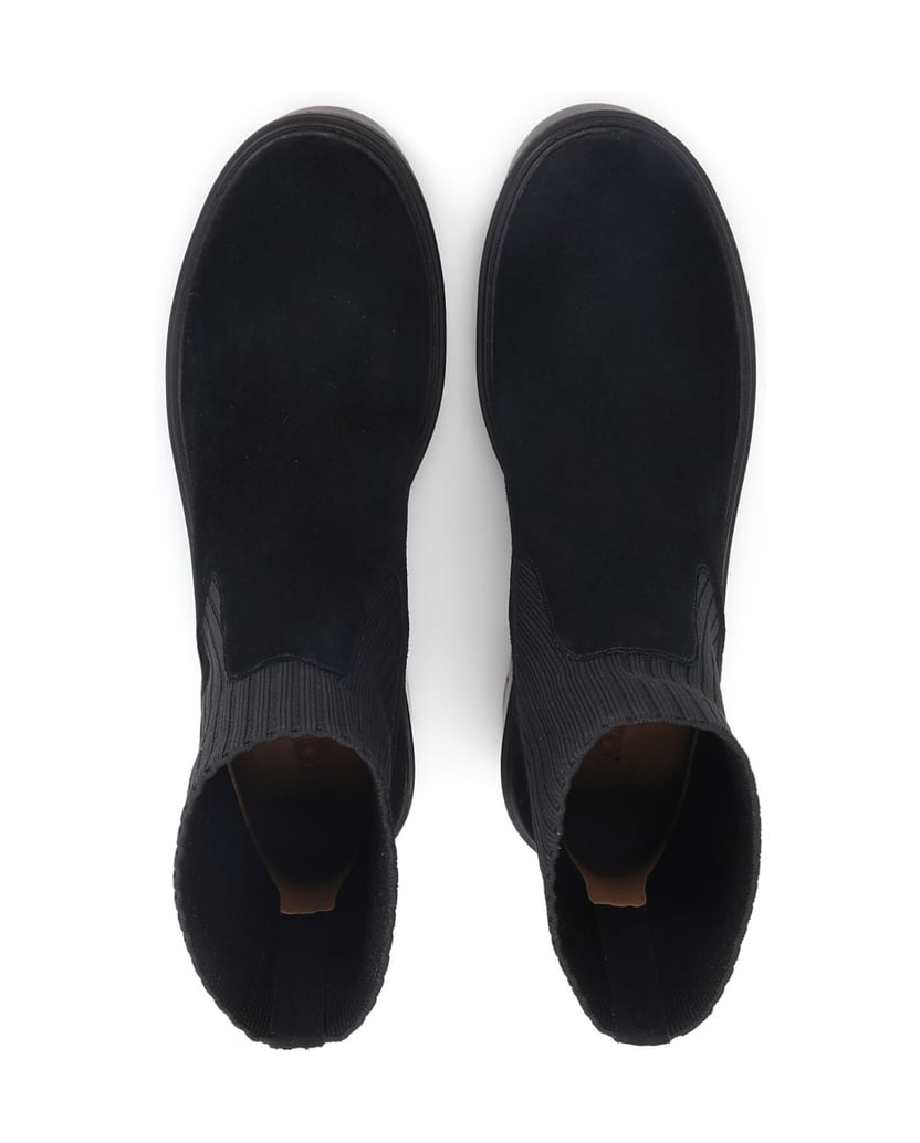 Kazar-Schwarze-Wildlederstiefel-mit-Schaft-aus-Socken-schwarz