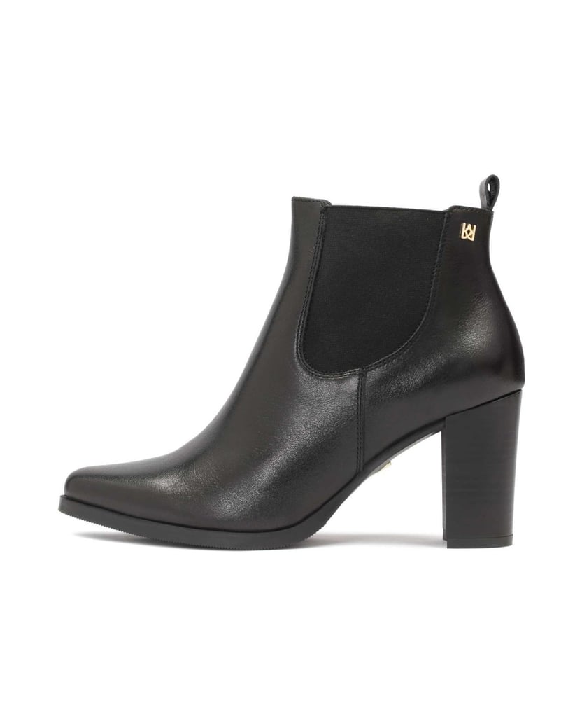 Kazar-Schwarze-minimalistische-Booties-mit-elastischen-Gummis-im-Schaft-schwarz