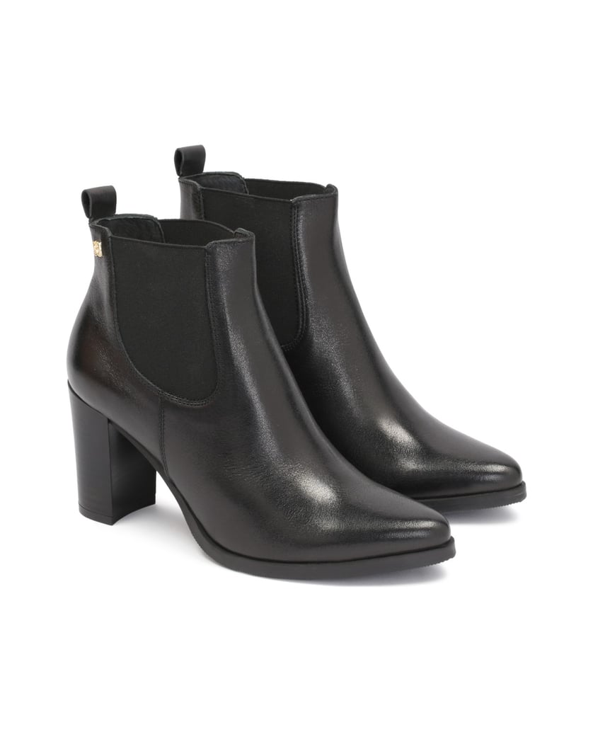 Kazar-Schwarze-minimalistische-Booties-mit-elastischen-Gummis-im-Schaft-schwarz