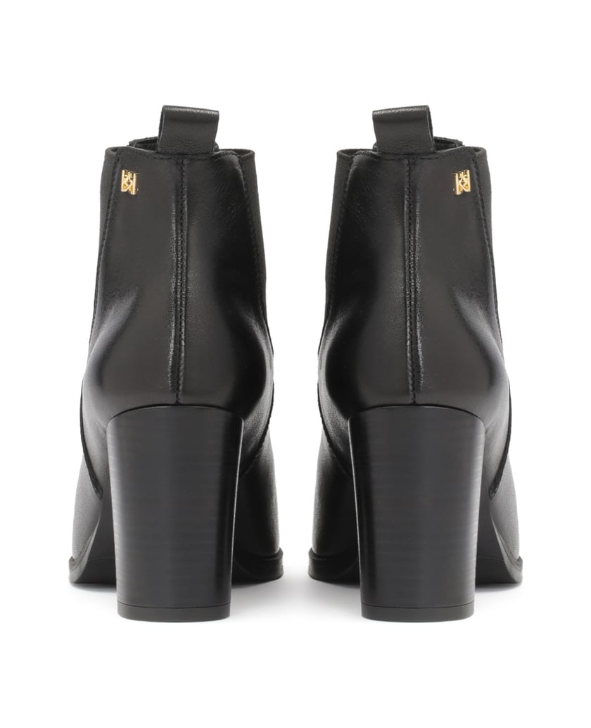 Kazar-Schwarze-minimalistische-Booties-mit-elastischen-Gummis-im-Schaft-schwarz
