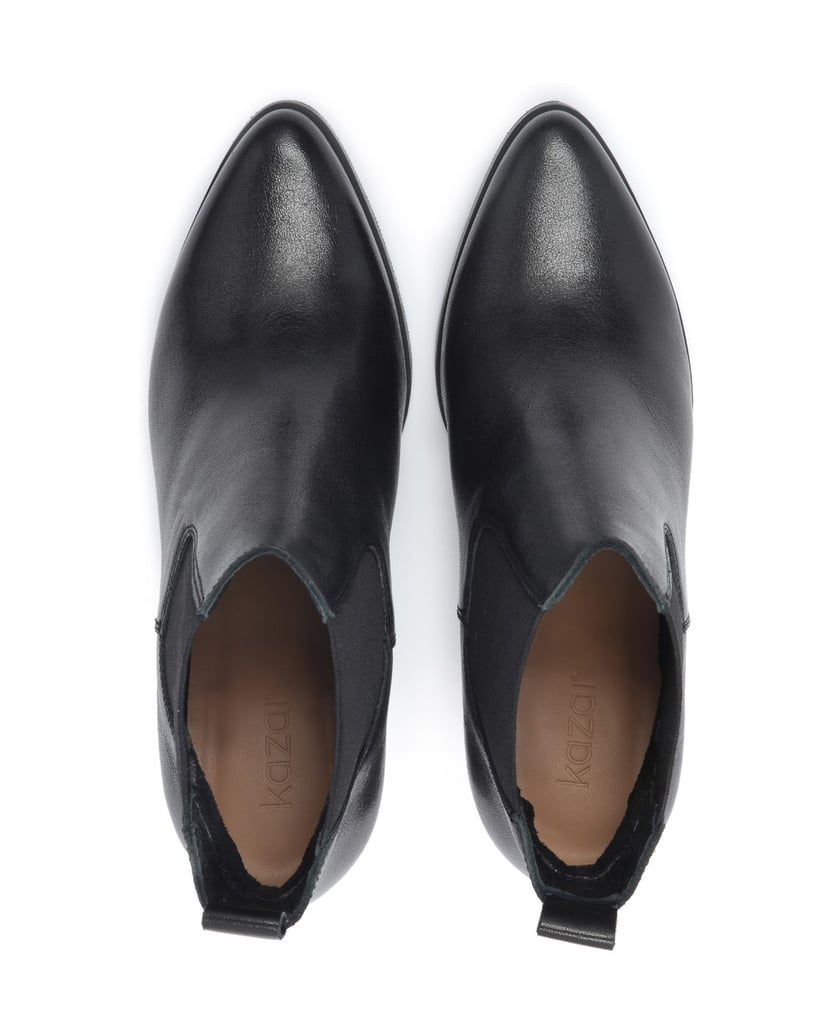 Kazar-Schwarze-minimalistische-Booties-mit-elastischen-Gummis-im-Schaft-schwarz