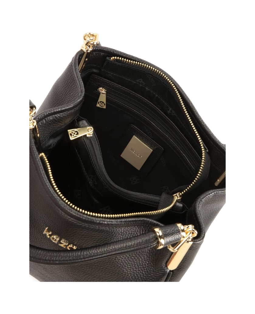 Kazar-Schwarze-Universalhandtasche-mit-Griffen-schwarz