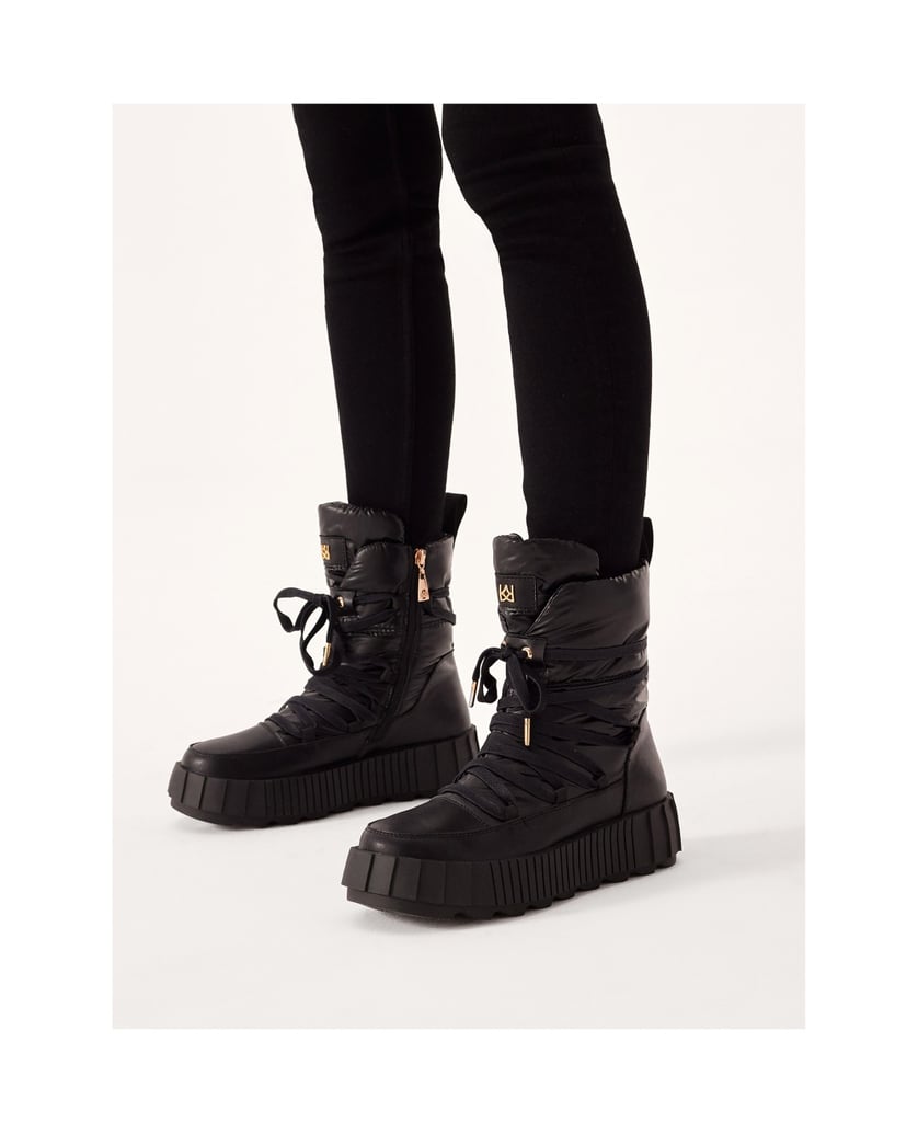 Kazar-Schwarze-Damen-Schneestiefel-mit-dicker-Sohle-schwarz