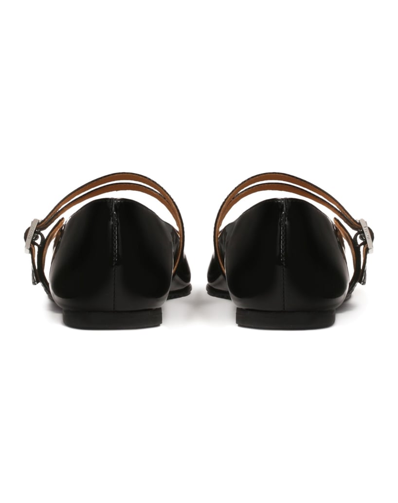 Kazar-Ballerinas-aus-Lackleder-mit-zwei-Riemen-schwarz