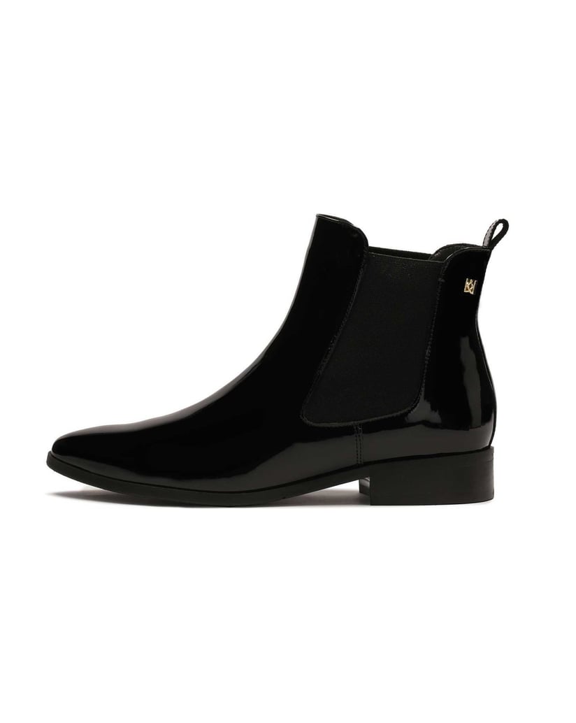 Kazar-Stiefel-mit-flachem-Absatz-zum-Hineinschlüpfen-schwarz
