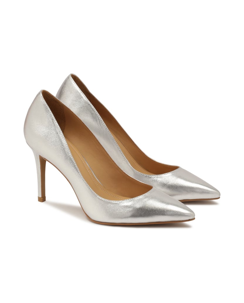 Kazar-Silberne-Leder-Minimal-Pumps-silber