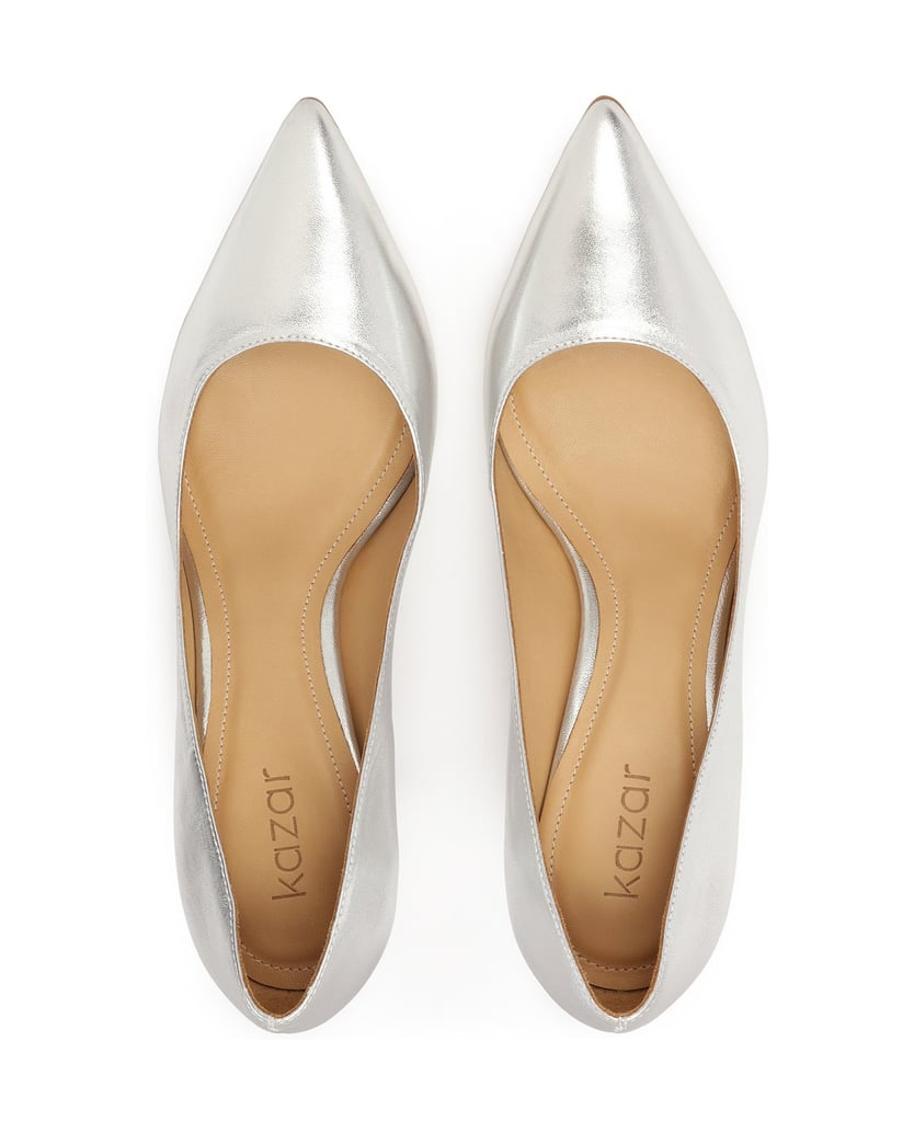 Kazar-Silberne-Leder-Minimal-Pumps-silber