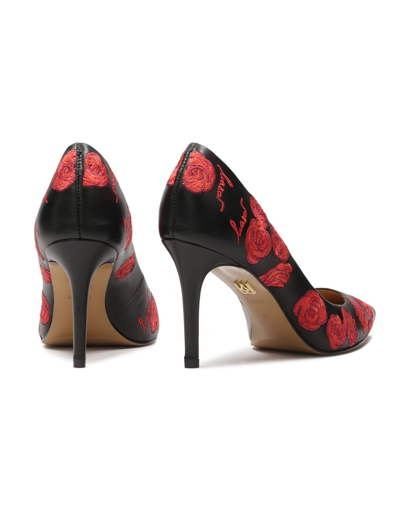 Kazar-Schwarze-Pumps-mit-floralem-Stickereimuster-schwarz
