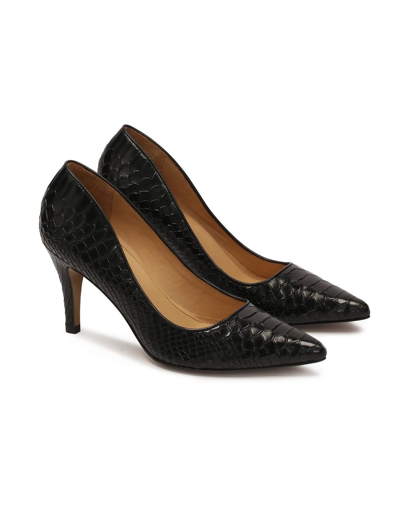 Kazar-Schwarze-Pumps-aus-geprägtem-Leder-schwarz