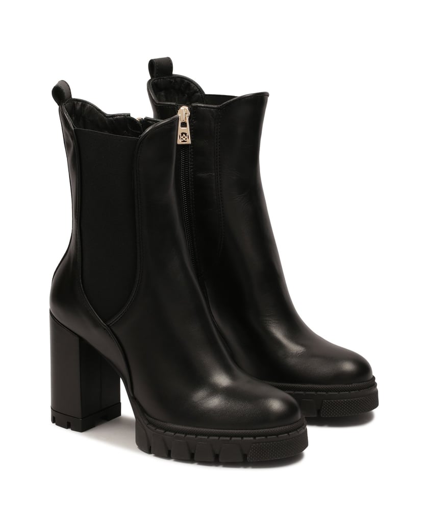 Kazar-Lederstiefel-mit-hohem-Schaft-schwarz