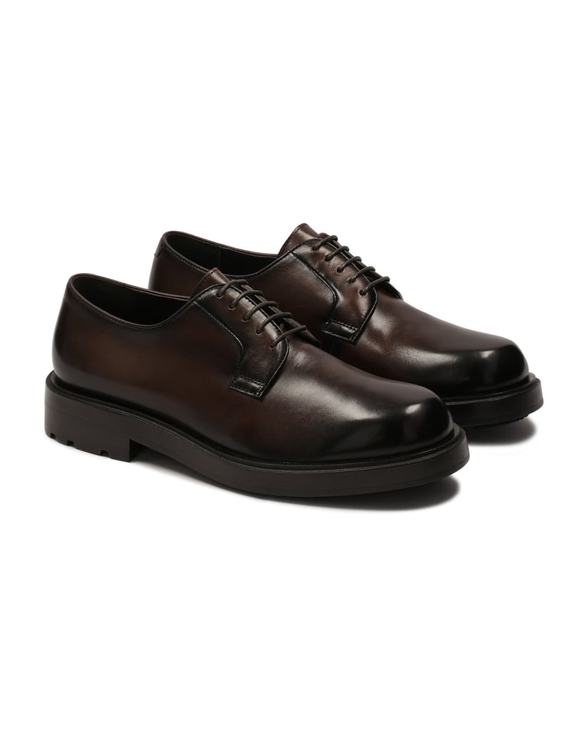 Kazar-Braune-Derby-Schuhe-aus-Naturleder-braun