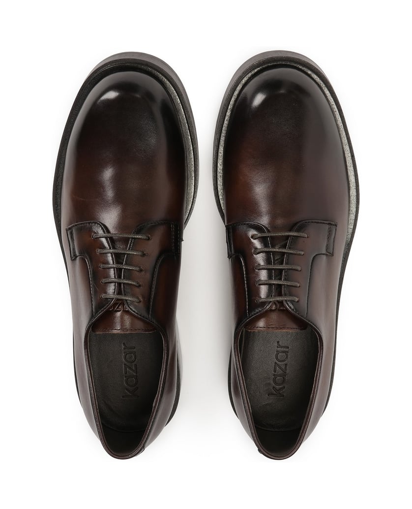 Kazar-Braune-Derby-Schuhe-aus-Naturleder-braun