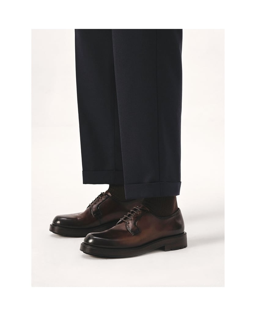 Kazar-Braune-Derby-Schuhe-aus-Naturleder-braun