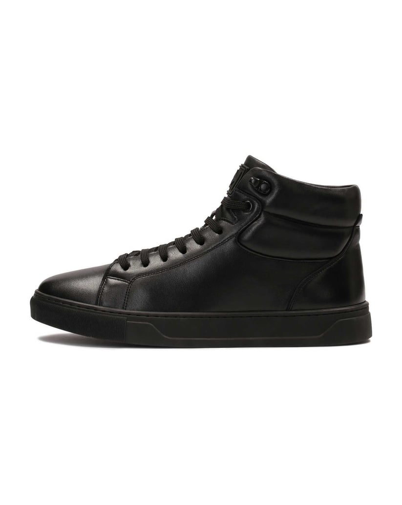 Kazar-High-Top-Sneaker-aus-Naturleder-in-schwarzer-Farbe-schwarz